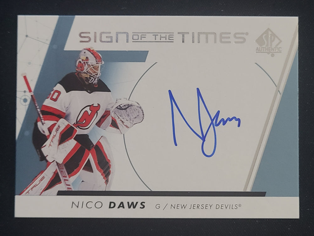 2022-23 SP Authentic Sign of the Times Auto #SOTT-ND Nico Daws New Jersey Devils