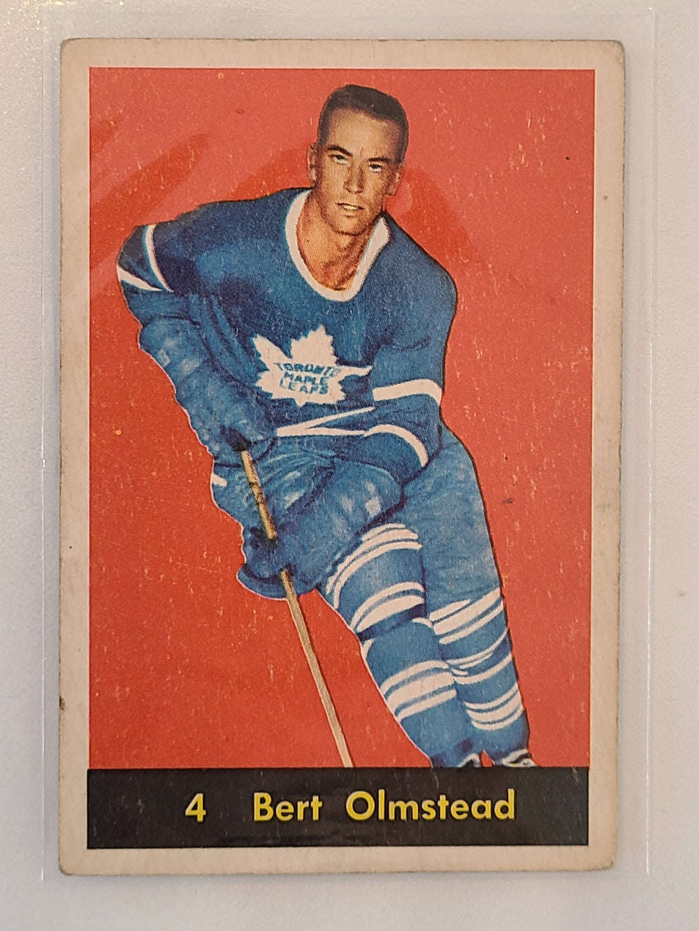 1960-61 Parkhurst #4 Bert Olmstead Toronto Maple Leafs (2)