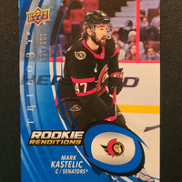 2022-23 Trilogy Rookie Renditions Blue #RR-9 Mark Kastelic Ottawa Senators 309/399