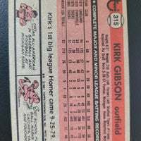 1981 Topps Baseball #315 Kirk Gibson Detroit Tigers RC **See Photos For Condition