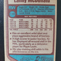 1977-78 Topps #110 Lanny McDonald Toronto Maple Leafs All-Star *See Photos for Condition