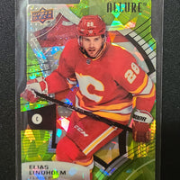 2021-22 Allure Green Rainbow #77 Elias Lindholm Calgary Flames 8/99