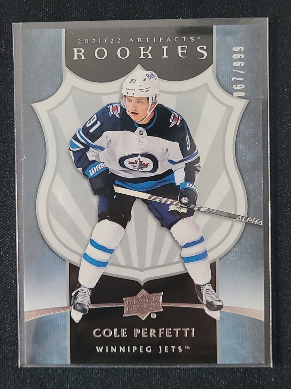 2021-22 Artifacts Retro Rookies #7 Cole Perfetti Winnipeg Jets 67/999