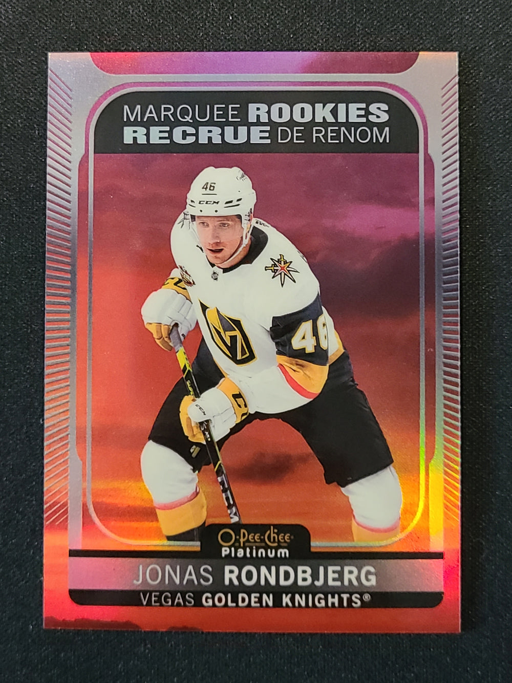 2021-22 Platinum Marquee Rookies Sunset #283 Jonas Rondbjerg Vegas Golden Knights