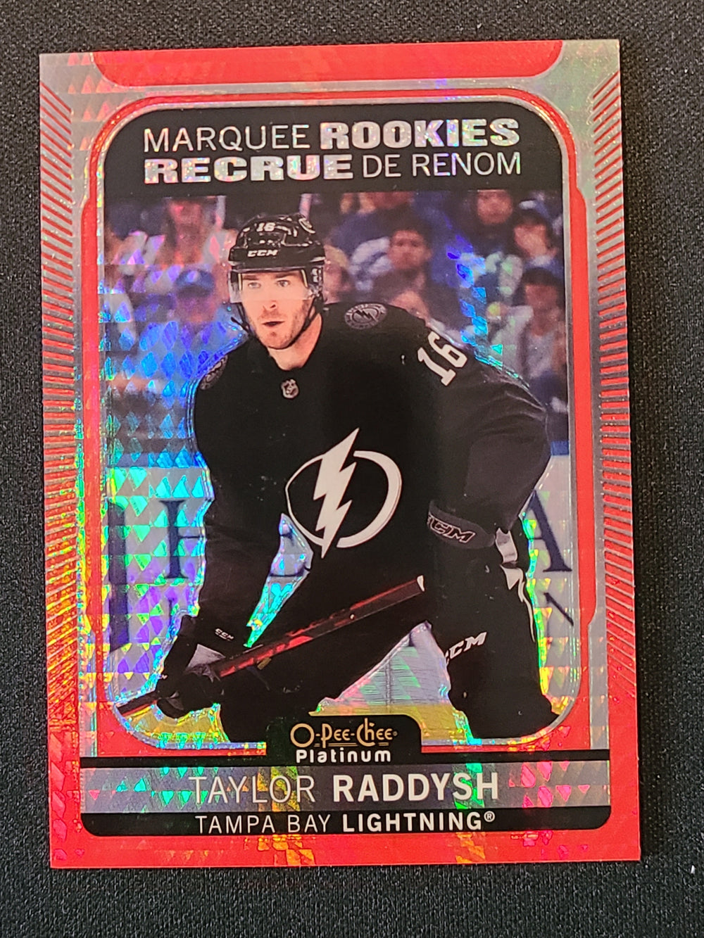 2021-22 Platinum Marquee Rookies Red Prism #272 Taylor Raddysh Tampa Bay Lightning 95/199