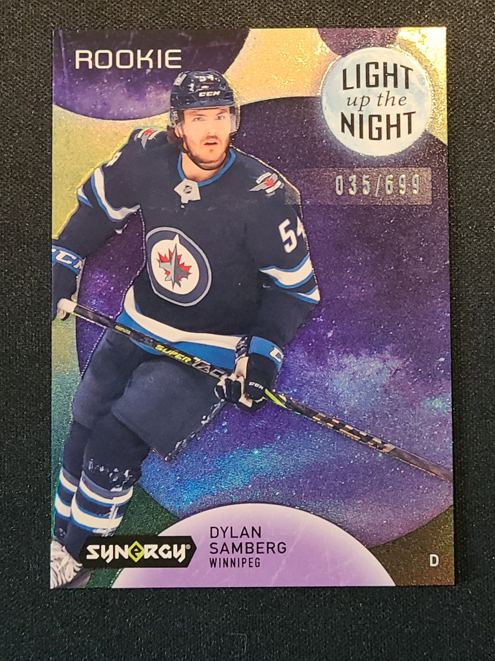 2022-23 Synergy Light up the Night #LNR-DS Dylan Samberg Winnipeg Jets RC 35/699