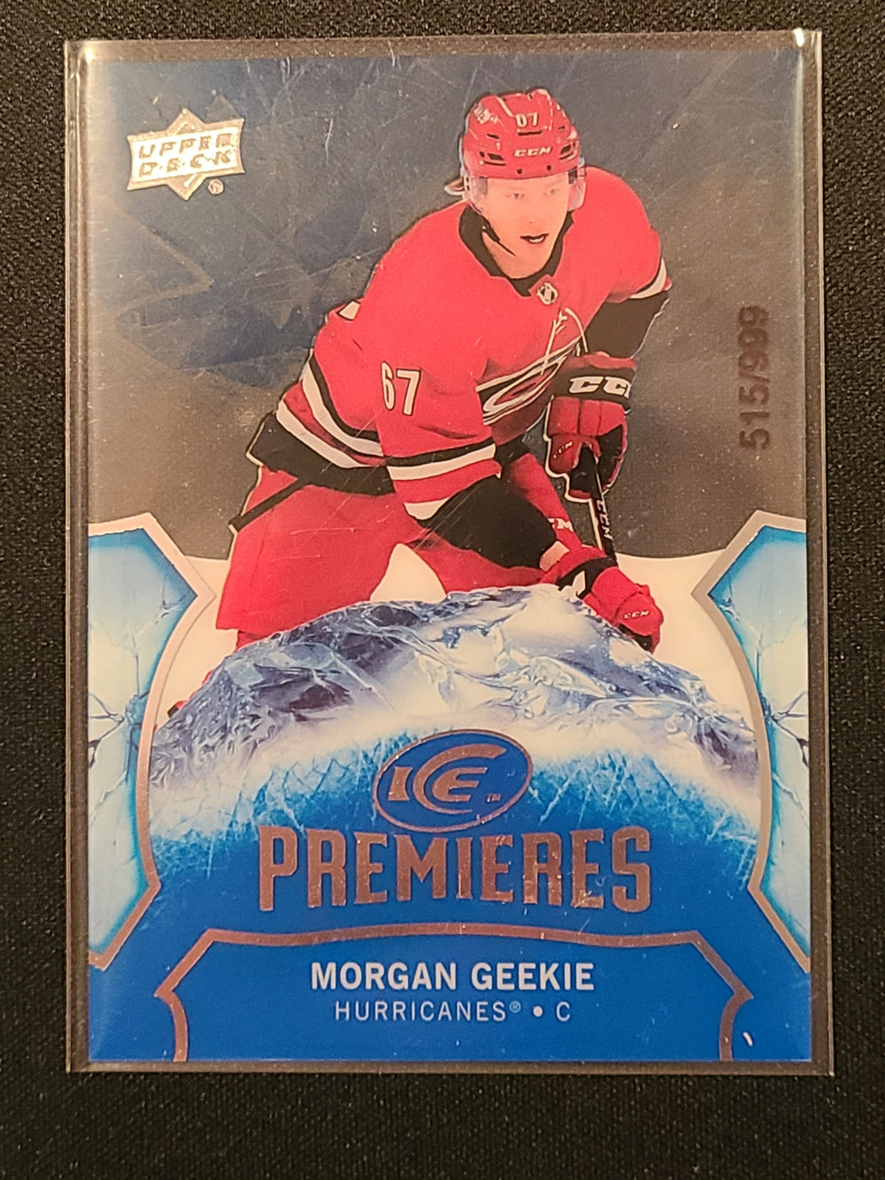 2020-21 ICE Rookie Premieres #160 Morgan Geekie Carolina Hurricanes 515/999