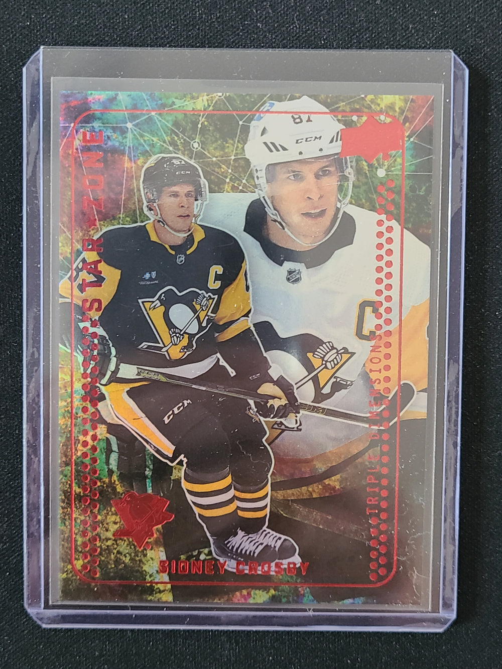 2023-24 Upper Deck Series 1 Star Zone Red Parallel #SZ-30 Sidney Crosby Pittsburgh Penguins