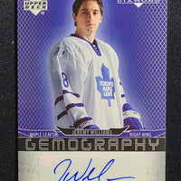 2007-08 Black Diamond Gemography Auto #G-WI Jeremy Williams Toronto Maple Leafs