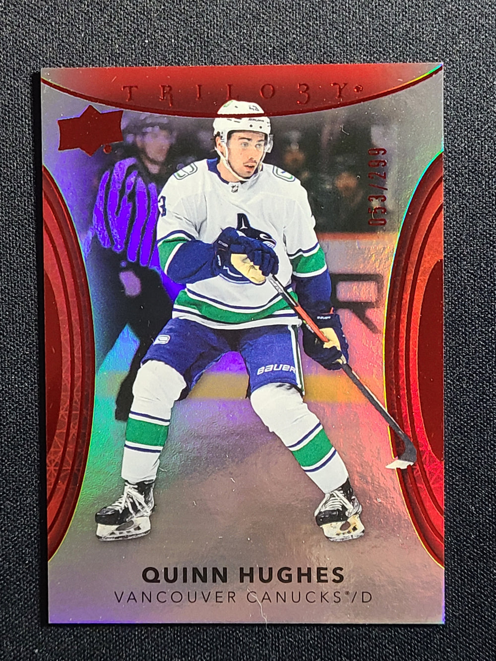 2022-23 Trilogy Red Parallel #50 Quinn Hughes Vancouver Canucks 53/299