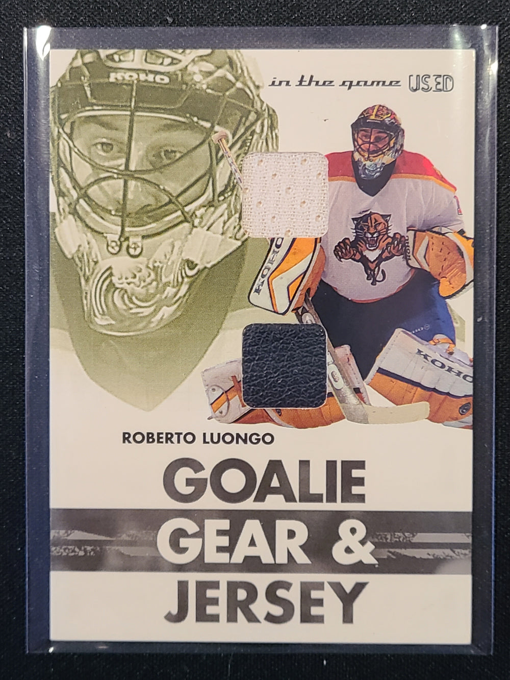 2003-04 ITG Used Goalie Gear & Jersey #GG-2 Roberto Luongo Florida Panthers (Glove)