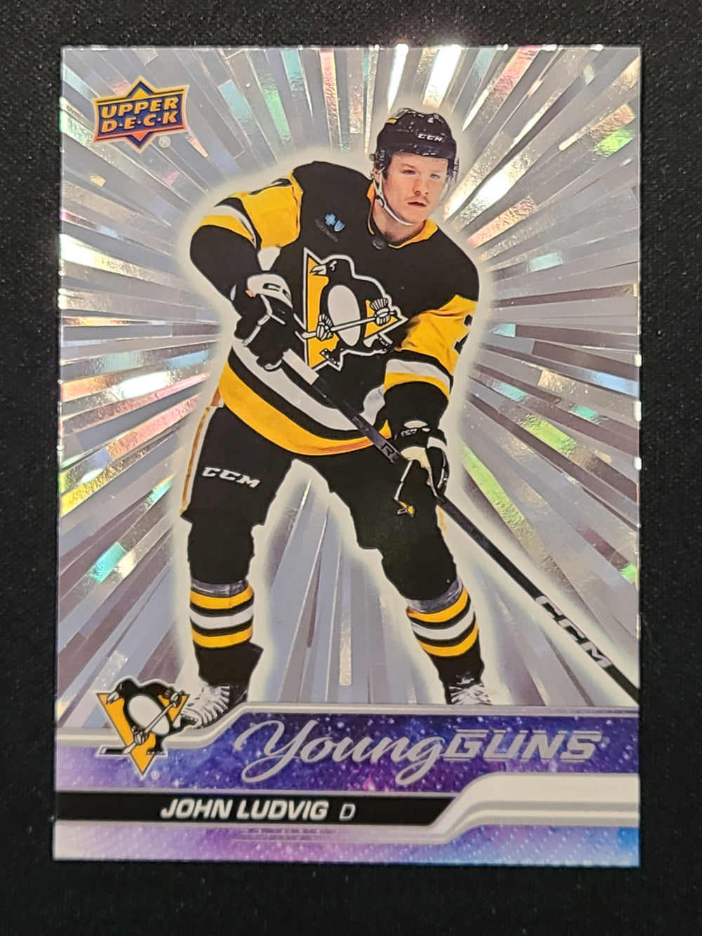 2023-24 Upper Deck Series 2 Young Guns Outburst #490 John Ludvig Pittsburgh Penguins