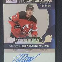 2020-21 Credentials Debut Ticket Access Auto #DTAA-YS Yegor Sharangovich New Jersey Devils 131/199