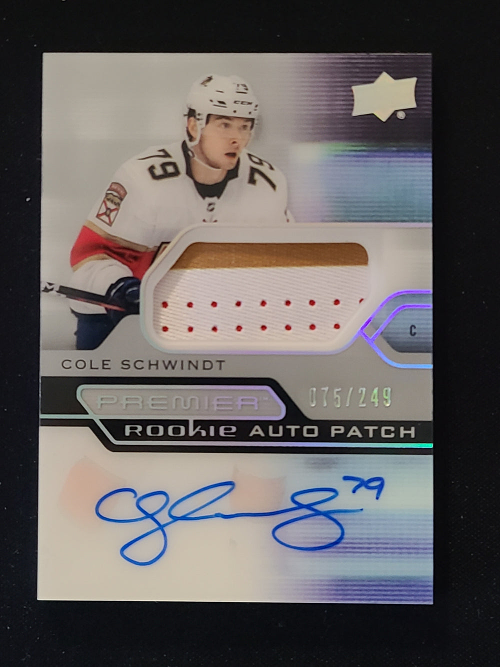 2021-22 Premier Rookie Auto Patch #AR-SC Cole Schwindt Florida Panthers 75/249