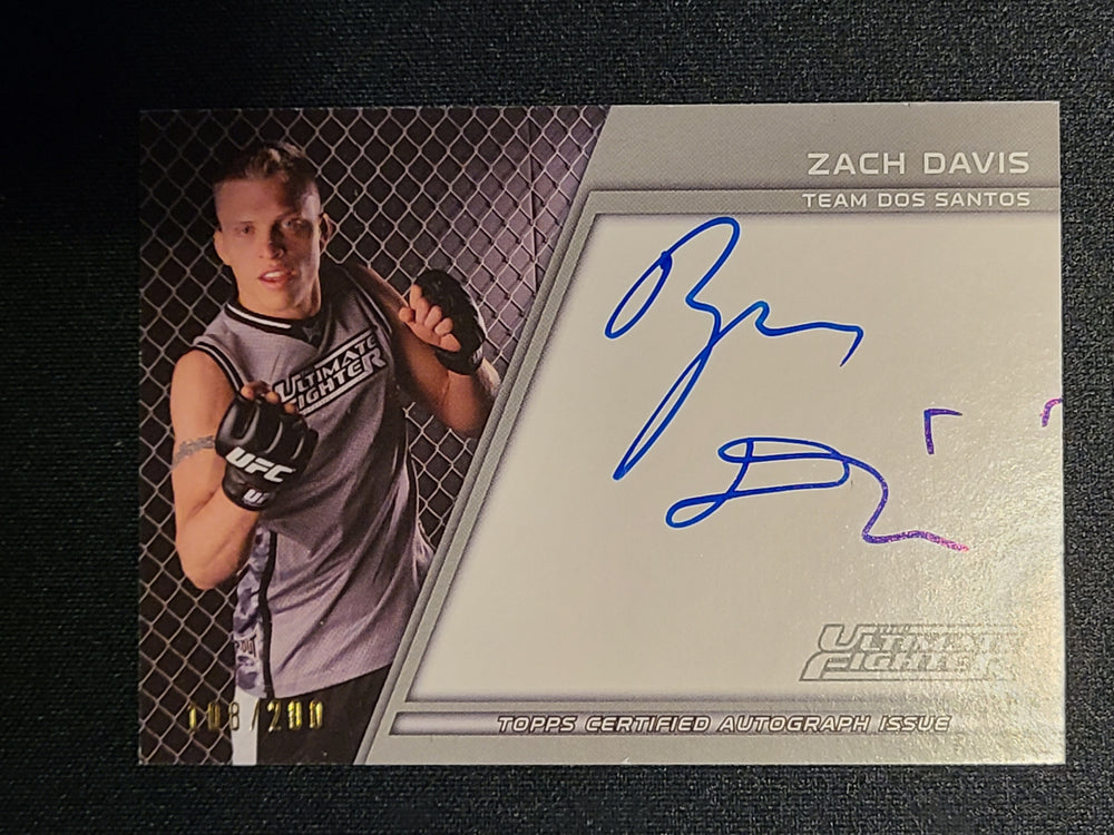 2011 Topps UFC Certified Auto Issue #TUF-ZD Zach Davis 108/200