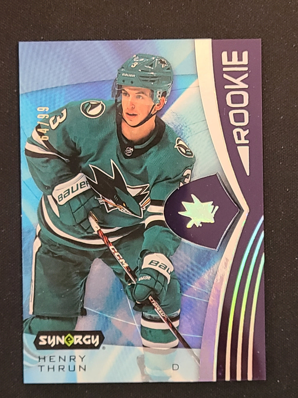 2023-24 Synergy Purple Parallel Rookie #79 Henry Thrun San Jose Sharks 64/99