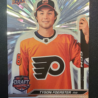 2023-24 Upper Deck Extended First Draft Outburst #733 Tyson Foerster Philadelphia Flyers