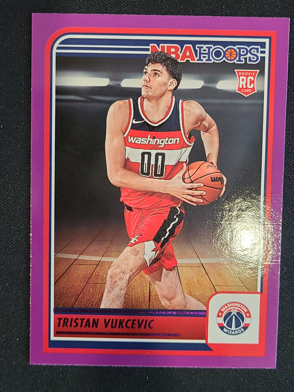 2023-24 Hoops Purple Variations #254 Tristan Vukcevic RC Washington Wizards