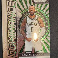 2023-24 Panini Prizm Basketball Dominance Silver #4 Damian Lillard Milwaukee Bucks