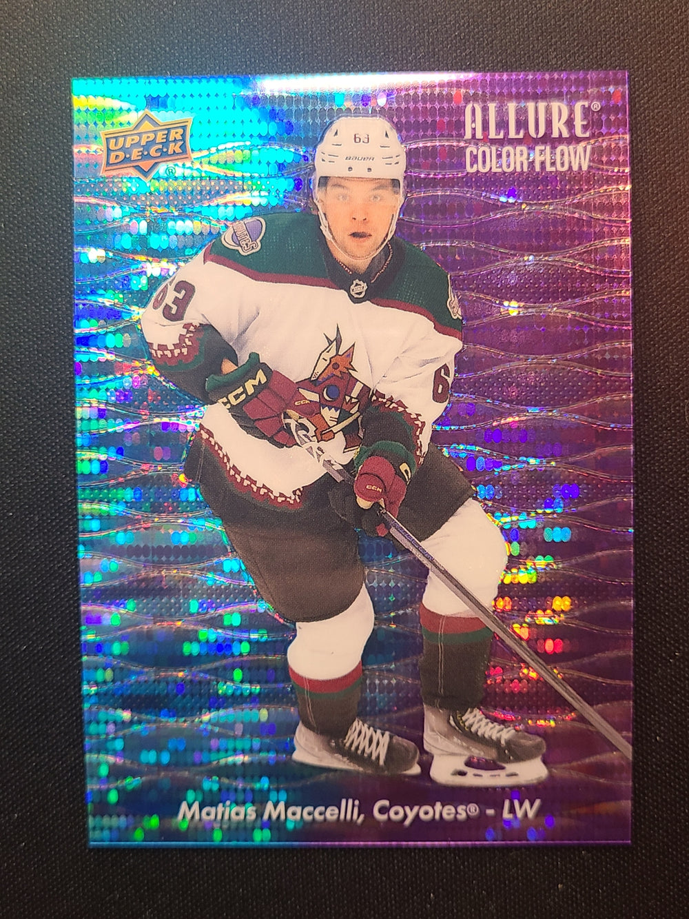 2023-24 Allure Color Flow Blue-Purple Spectrum #CF-25 Matias Maccelli Arizona 5/25