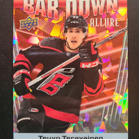 2023-24 Allure Bar Down Red Variation #BD-1 Teuvo Teravainen Carolina Hurricanes 16/99