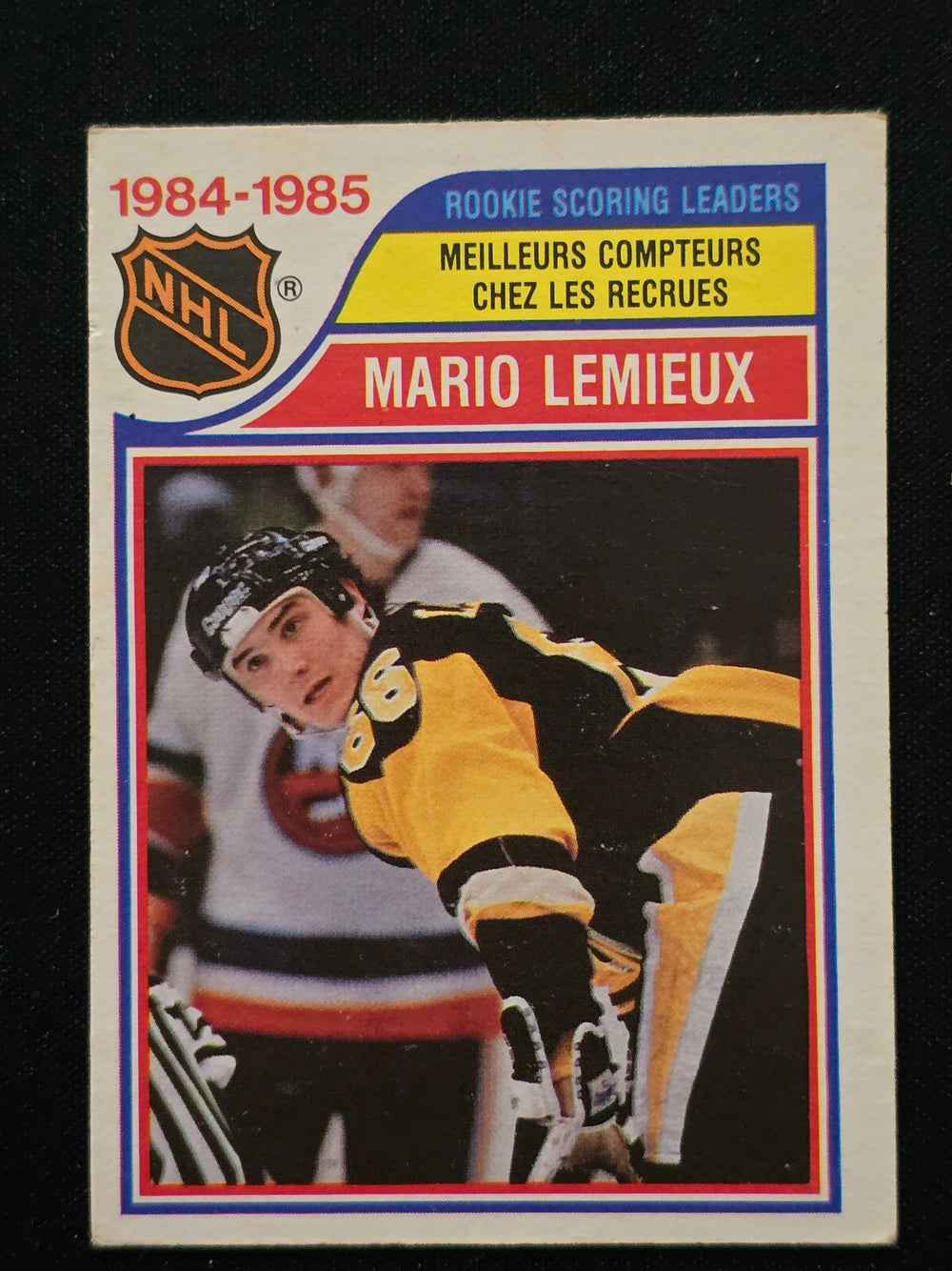 1985-86 OPC #262 Mario Lemieux Rookie Scoring Leader *See Photos for condition