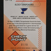 2024-25 Upper Deck Check Point Gold #CP-13 Alexey Toropchenko St. Louis Blues 1/10