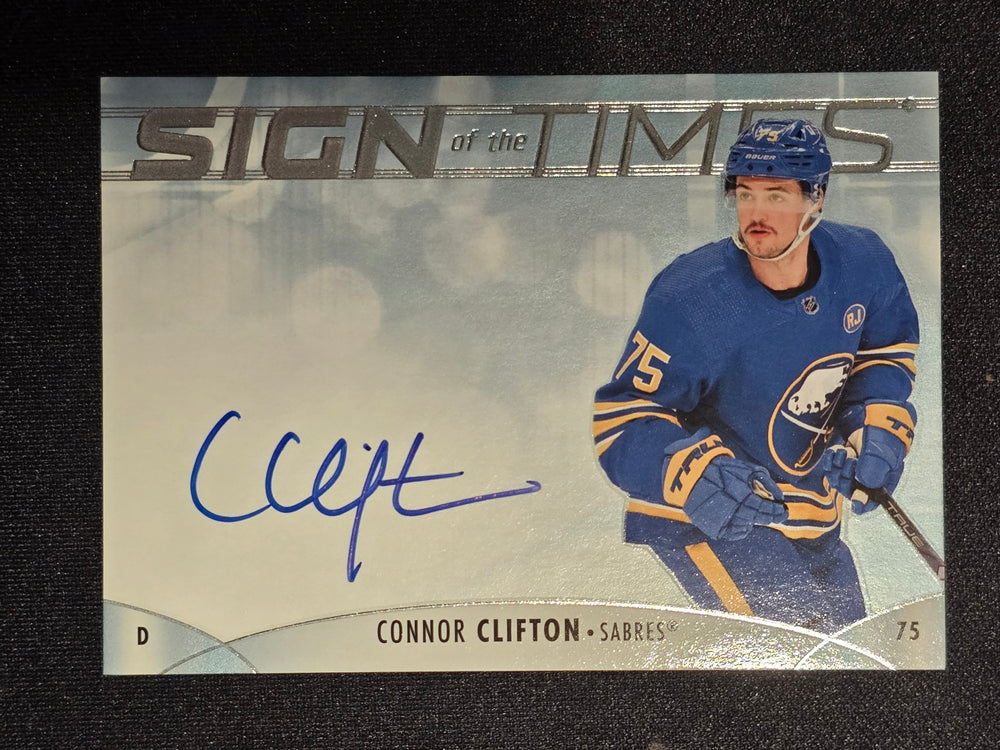 2023-24 SP Authentic Sign of the Times #SOTT-CC Connor Clifton Buffalo Sabres Auto