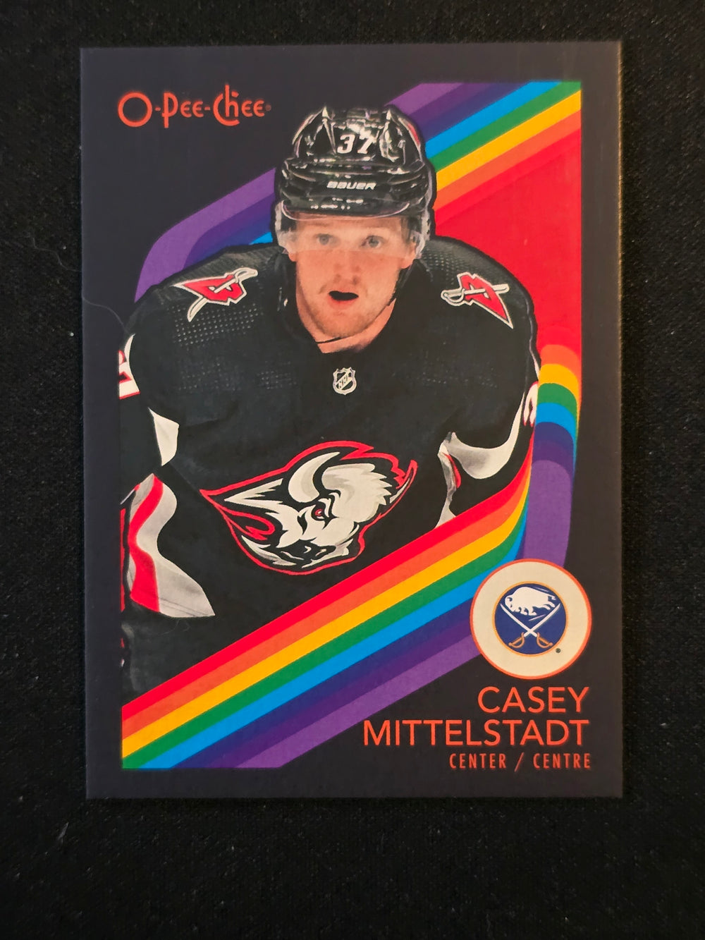 2023-24 OPC Retro Black Variation #366 Casey Mittelstadt Buffalo Sabres 27/100