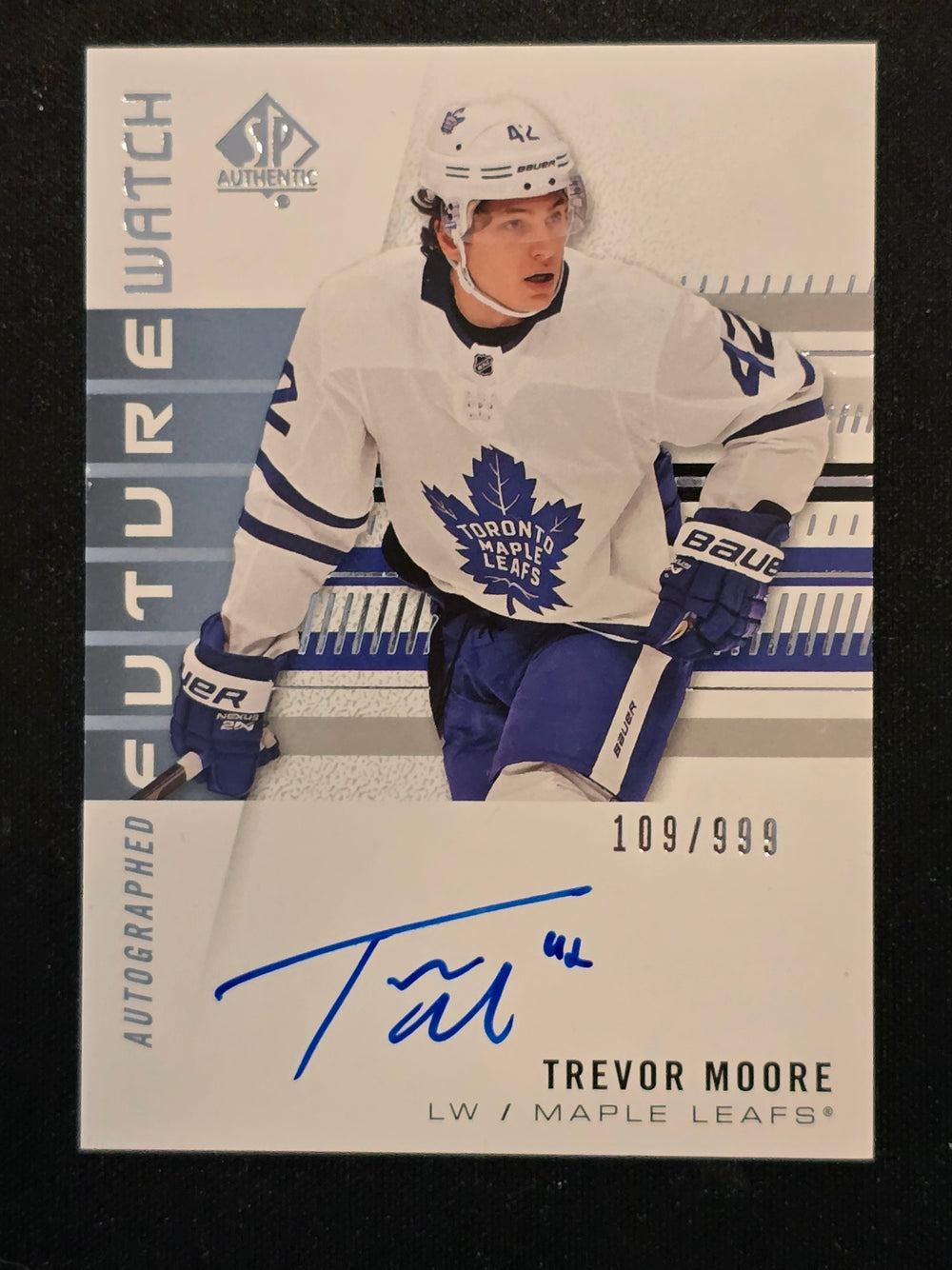 2019-20 SP Authentic Future Watch Auto #217 Trevor Moore Toronto Maple Leafs 109/999