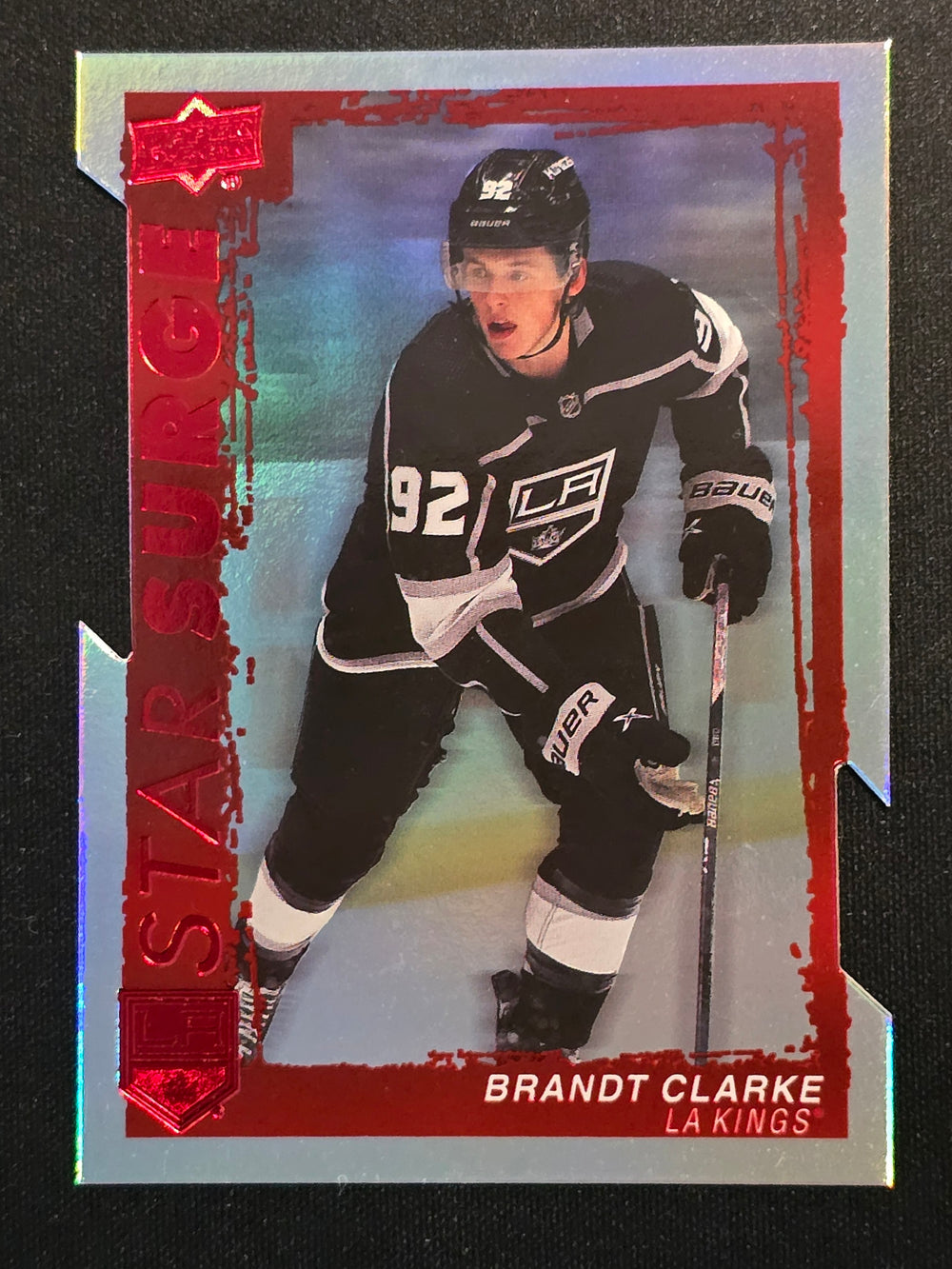 2023-24 Upper Deck Series 1 Star Surge Red Die Cut Parallel #SS-8 Brandt Clarke LA Kings