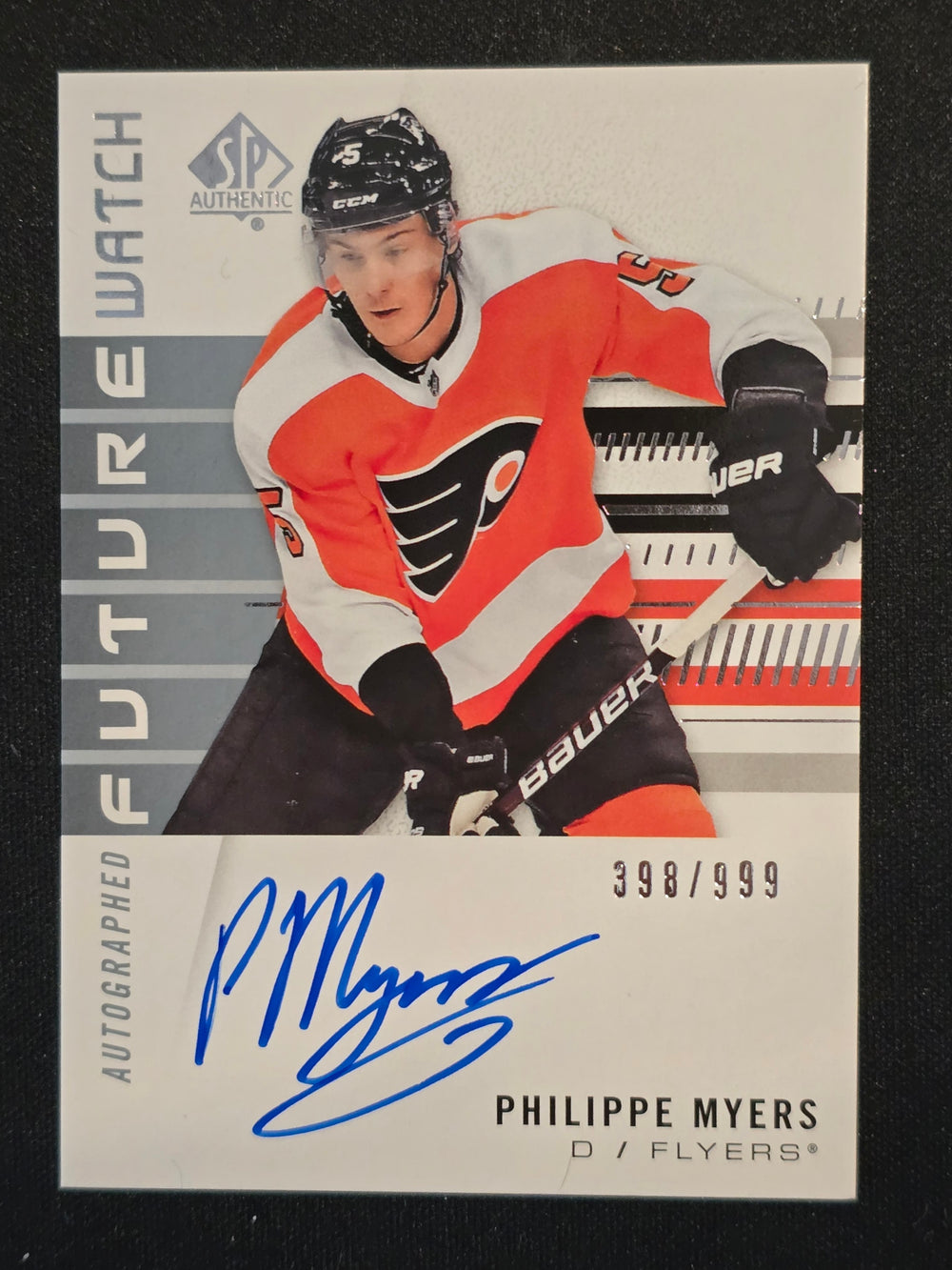 2019-20 SP Authentic Future Watch Auto #162 Philippe Myers Philadelphia Flyers 398/999