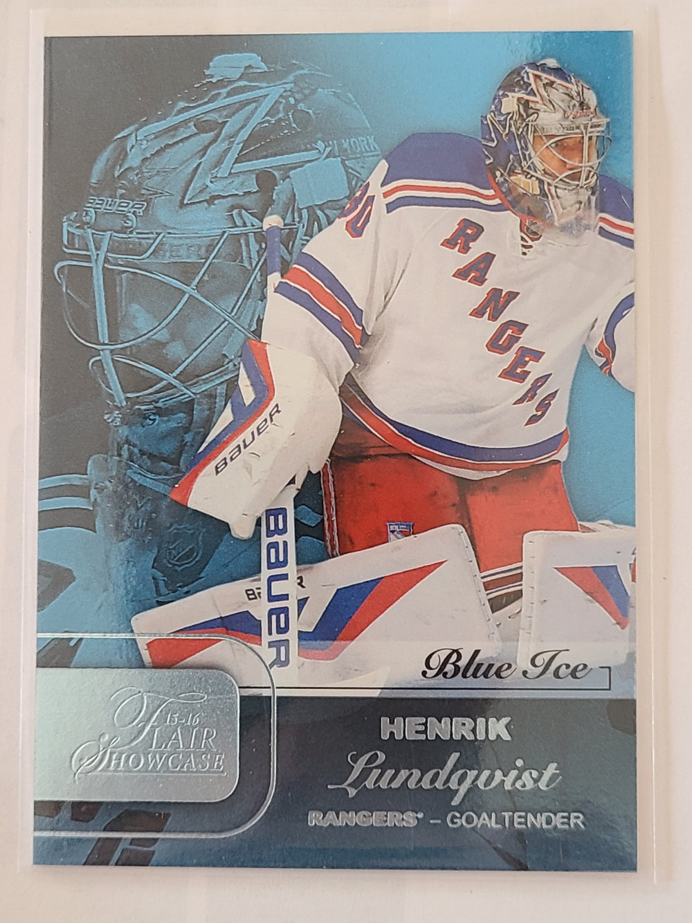 2015-16 Flair Showcase Blue Ice #14 Henrik Lundqvist NY Rangers 15/99