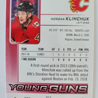 2018-19 Upper Deck Young Guns Exclusives #204 Morgan Klimchuk Calgary Flames 14/100