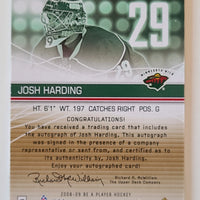 2008-09 BAP Signatures Player's Club #S-JH Josh Harding Minnesota Wild 5/15