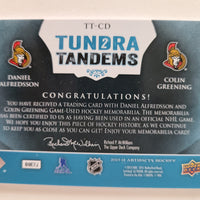 2013-14 Artifacts Tundra Tandems #TT-CD Ottawa Senators Daniel Alfredsson Colin Greening