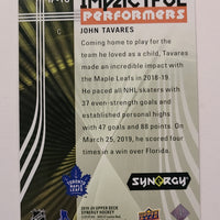 2019-20 Synergy Impactful Performers #IP-18 John Tavares Toronto Maple Leafs