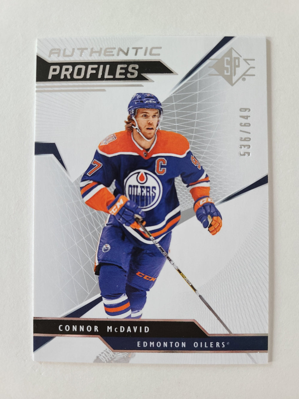 2018-19 SP Authentic Profiles #AP-CM Connor McDavid Edmonton Oilers 536/649