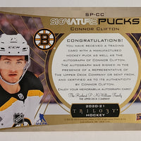 2020-21 Trilogy Signature Pucks #SP-CC Connor Clifton Boston Bruins
