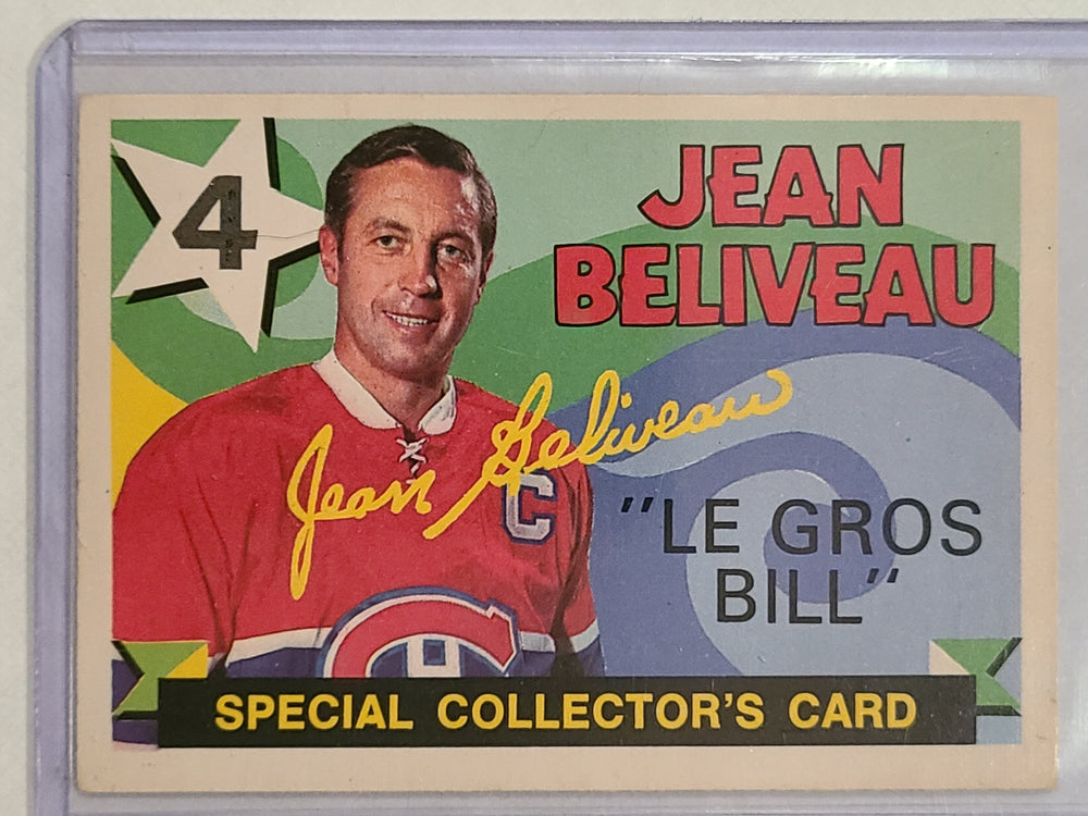 1971-72 OPC #263 Jean Beliveau Montral Canadiens Special Collector's Card 