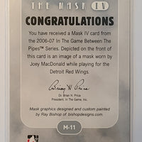 2006-07 ITG The Mask IV #M-11 Joey MacDonald Detroit Red Wings