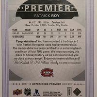 2017-18 UD Premier Jersey #46 Patrick Roy Montreal Canadiens