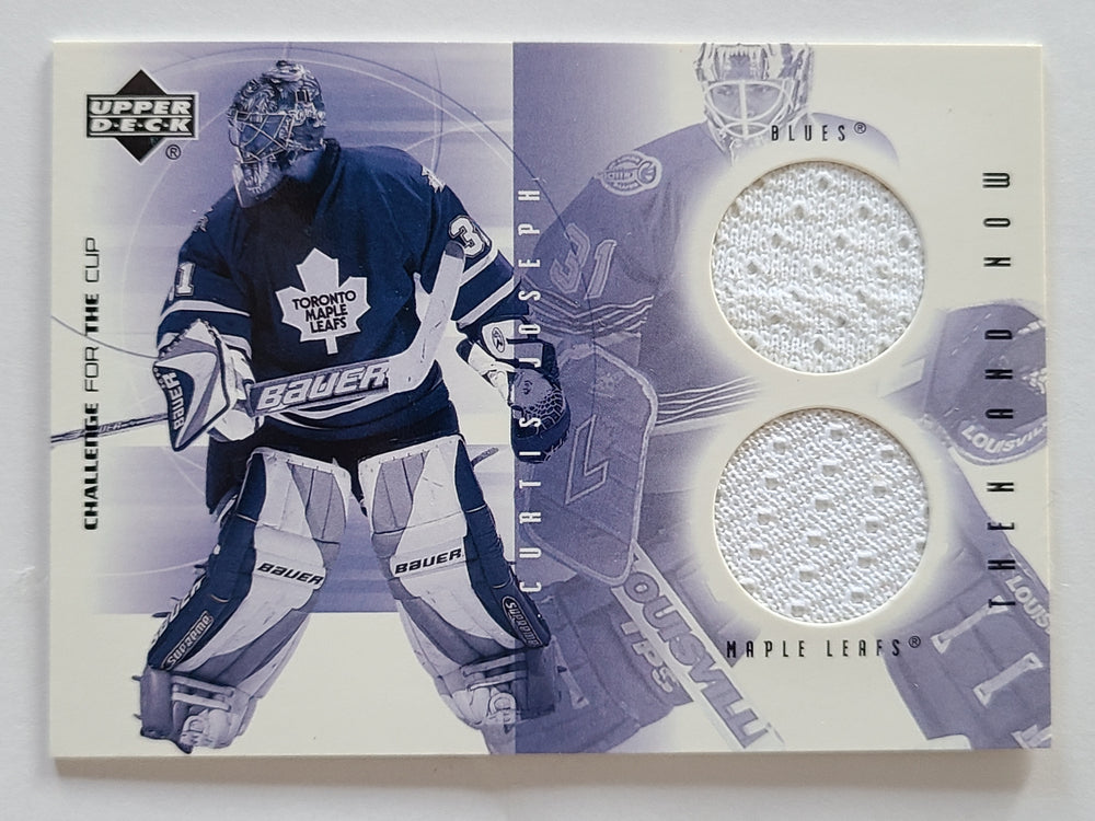 2001-02 UD Challenge for the Cup Then and Now Dual Jersey #TN-CJ Curtis Joseph Toronto Maple Leafs