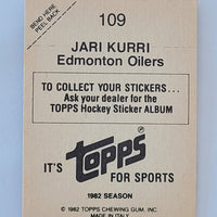 1982-83 Topps Stickers #109 Jari Kurri Edmonton Oilers
