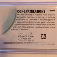 2013-14 ITG Pugilistic Puck Stoppers Game Used Jersey #PPSM-09 Felix Potvin Toronto Maple Leafs