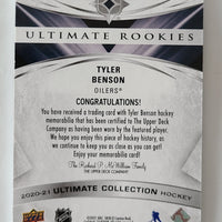 2020-21 Ultimate Rookies Jersey #172 Tyler Benson Edmonton Oilers 110/649