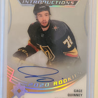 2020-21 Ultimate Introductions Auto #UI-27 Gage Quinney Vegas Golden Knights