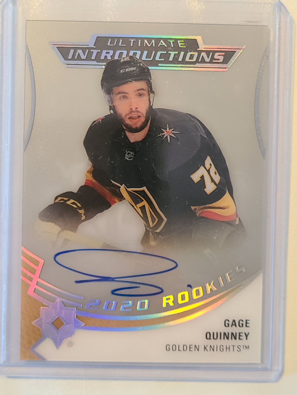 2020-21 Ultimate Introductions Auto #UI-27 Gage Quinney Vegas Golden Knights