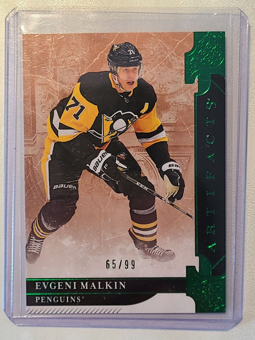 2019-20 Artifacts Emerald Variation #135 Evgeni Malkin Pittsburgh Penguins 65/99