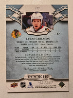 
              2020-21 Artifacts Rookie Dual Jersey #177 Lucas Carlsson Chicago Blackhawks 551/599
            